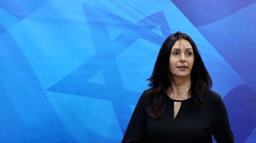 Israeli Culture Minister Miri Regev arrives for the weekly cabinet meeting at the Prime Minister's office in Jerusalem October 9, 2016. REUTERS/Gali Tibbon/Pool - S1BEUFYNASAA