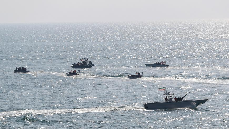 Military units of the IRGC Ground Force are seen on boats as they launched war games in the Gulf, December 22, 2018. Hamed Malekpour/Tasnim News Agency via REUTERS   ATTENTION EDITORS - THIS IMAGE WAS PROVIDED BY A THIRD PARTY. - RC1B345C1BC0