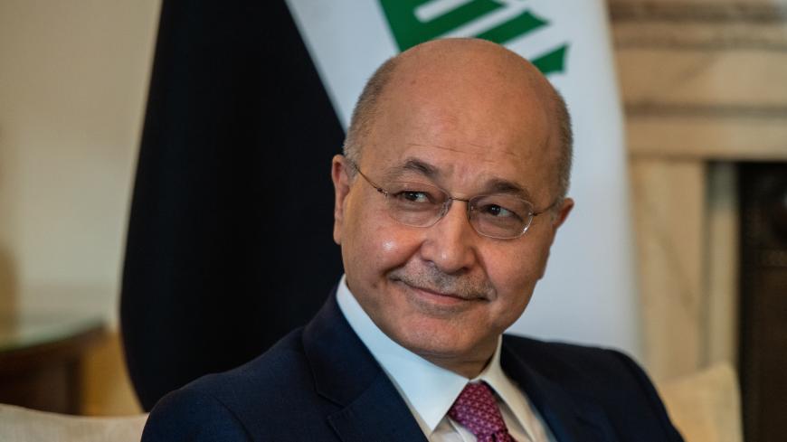 LONDON, ENGLAND - JUNE 25: The President of Iraq, Barham Salih meets with UK Prime Minister, Theresa May (unseen) at 10 Downing Street on June 25, 2019 in London, England. (Photo by Chris J Ratcliffe - WPA Pool/Getty Images)