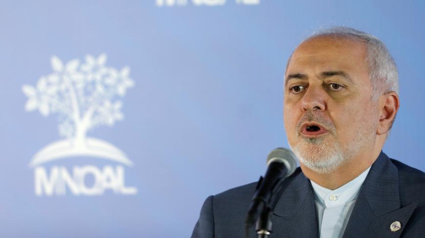 Iran's Foreign Minister Mohammad Javad Zarif talks to the media during the Ministerial Meeting of the Non-Aligned Movement (NAM) Coordinating Bureau in Caracas, Venezuela July 20, 2019. REUTERS/Manaure Quintero - RC197678EF30