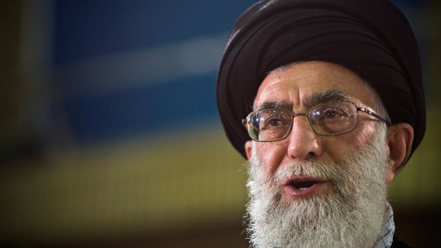 Iran's Supreme Leader Ayatollah Ali Khamenei speaks live on television after casting his ballot in the Iranian presidential election in Tehran June 12, 2009. REUTERS/Caren Firouz/File Photo - S1AETHSUNEAA