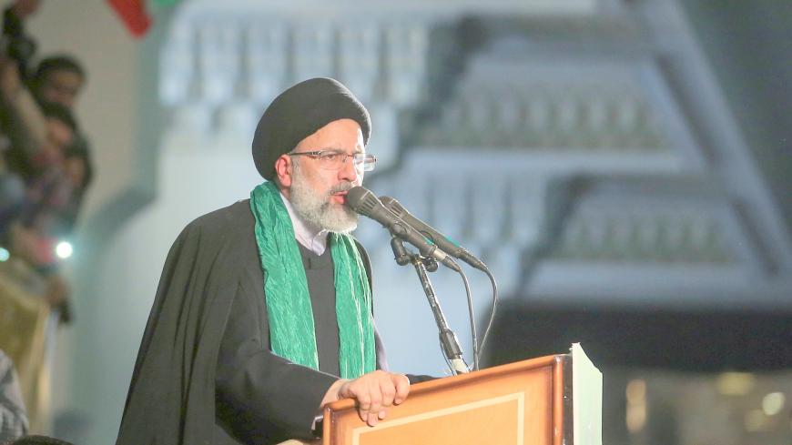 Iranian Presidential candidate Ebrahim Raisi speaks during a campaign meeting at the Mosalla mosque in Tehran, Iran, May 16, 2017. REUTERS/TIMA ATTENTION EDITORS - THIS IMAGE WAS PROVIDED BY A THIRD PARTY. FOR EDITORIAL USE ONLY. - RC174E47D960
