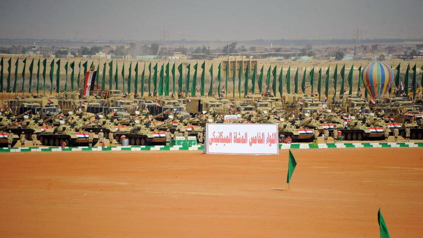 A general view by Egypt's army during a presentation of combat efficiency and equipment in Third Field Army in Suez, Egypt, October 29, 2017 in this handout picture courtesy of the Egyptian Presidency. The Egyptian Presidency/Handout via REUTERS ATTENTION EDITORS - THIS IMAGE WAS PROVIDED BY A THIRD PARTY - RC143518DEC0