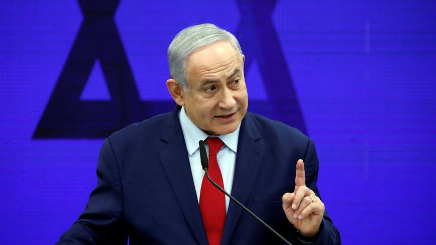 Israeli Prime Minister Benjamin Netanyahu delivers a statement in Ramat Gan, near Tel Aviv, Israel September 10, 2019. REUTERS/Amir Cohen - RC1ABFF59380