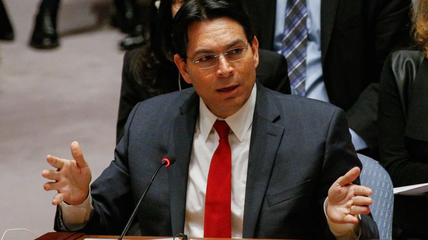 Israel's Ambassador to the United Nations Danny Danon addresses the U.N. Security Council meeting on the situation in the Middle East, including Palestine, at the United Nations Headquarters in New York, U.S., December 8, 2017. REUTERS/Brendan McDermid - RC1AE23439C0