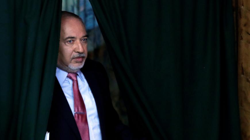 Avigdor Lieberman, leader of Yisrael Beitenu party, arrives to deliver a statement following his party faction meeting, near Neve Ilan, Israel September 22, 2019. REUTERS/Ronen Zvulun - RC18ADACE250
