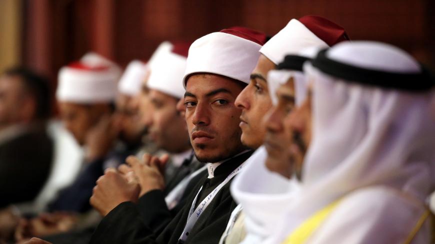 A guest is pictured during a meeting with Pope Francis and Al-Azhar's Grand Imam Ahmed al-Tayeb at the Al-Azhar International peace conference at Cairo, Egypt April 28, 2017.  REUTERS/Alessandro Bianchi - RC1A6E5F90E0
