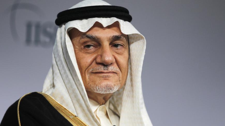 Former Head of Saudi intelligence and current Saudi King Faisal Center for Research and Islamic Studies Chairman Prince Turki Al Faisal Al Saud attends a close session meeting at the IISS Regional Security Summit - The Manama Dialogue in Manama, December 8, 2013. REUTERS/Hamad I Mohammed (BAHRAIN - Tags: POLITICS MILITARY HEADSHOT ROYALS) - GM1E9C81I0J01