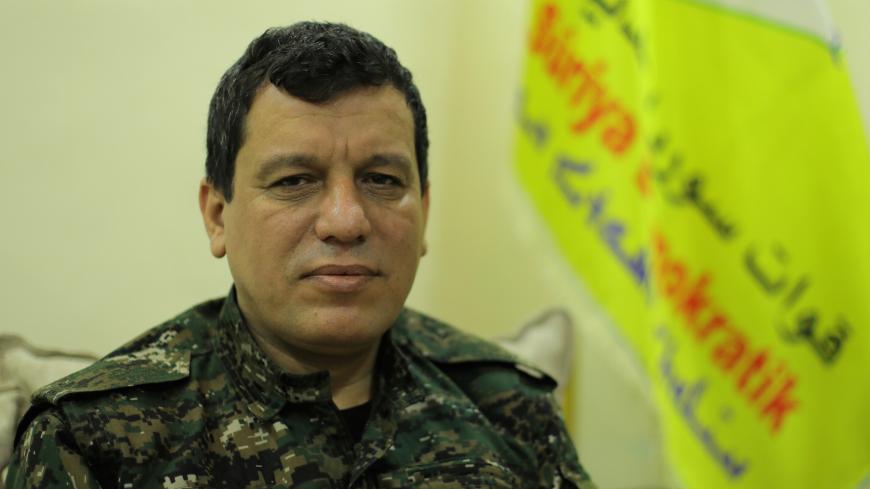 Mazloum Kobani, SDF commander in chief is pictured during an interview with Reuters in Ain Issa, Syria, December 13, 2018. REUTERS/Rodi Said - RC14AB5F1520