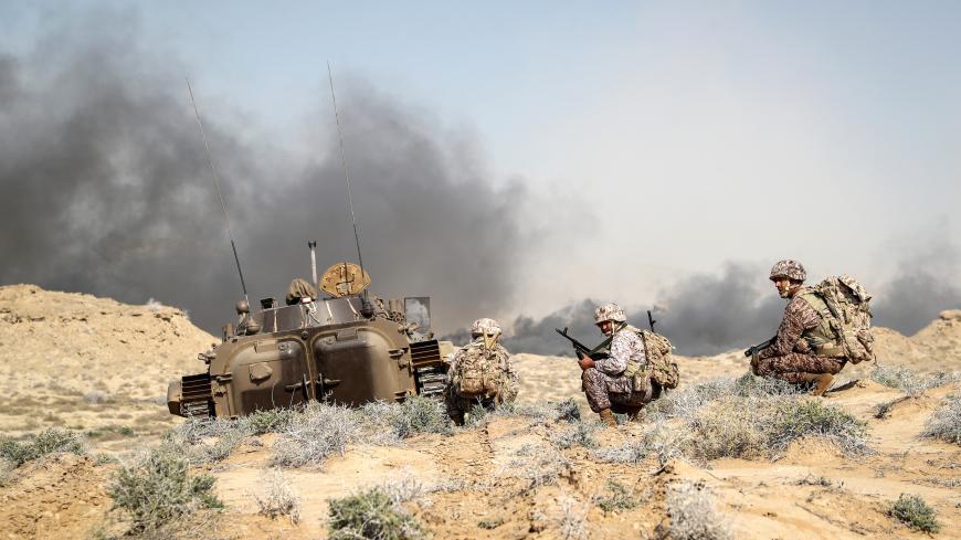 Military units of the IRGC Ground Force are seen as they launched war games in the Gulf, December 22, 2018. Hamed Malekpour/Tasnim News Agency via REUTERS ATTENTION EDITORS - THIS IMAGE WAS PROVIDED BY A THIRD PARTY. - RC1B1C2DA910