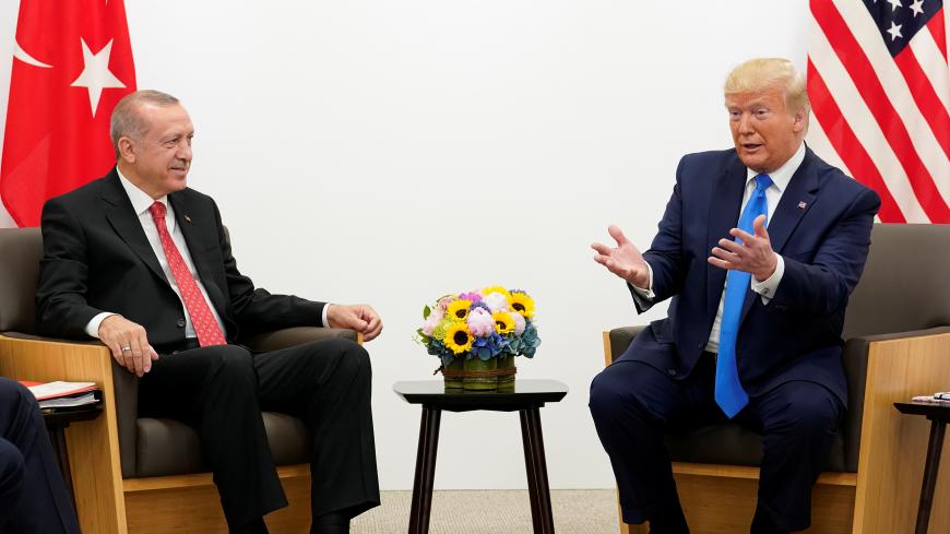 U.S. President Donald Trump attends a bilateral meeting with Turkey's President Tayyip Erdogan during the G20 leaders summit in Osaka, Japan, June 29, 2019. REUTERS/Kevin Lamarque - RC15E2597F00