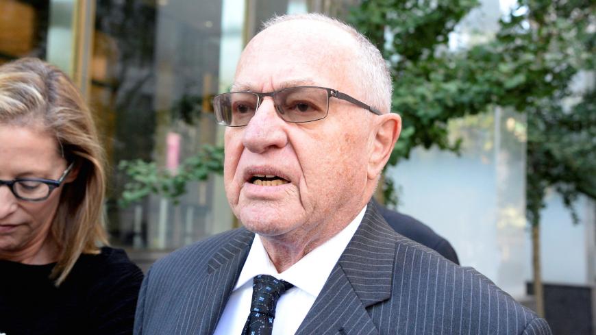 Alan Dershowitz arrives at the Manhattan Federal Court in New York, U.S., September 24, 2019. REUTERS/Jefferson Siegel - RC16F55E4430