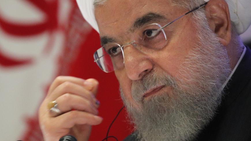 Iranian President Hassan Rouhani speaks at a news conference on the sidelines of the United Nations General Assembly in New York, U.S., September 26, 2019. REUTERS/Brendan Mcdermid - HP1EF9Q1DXEMT