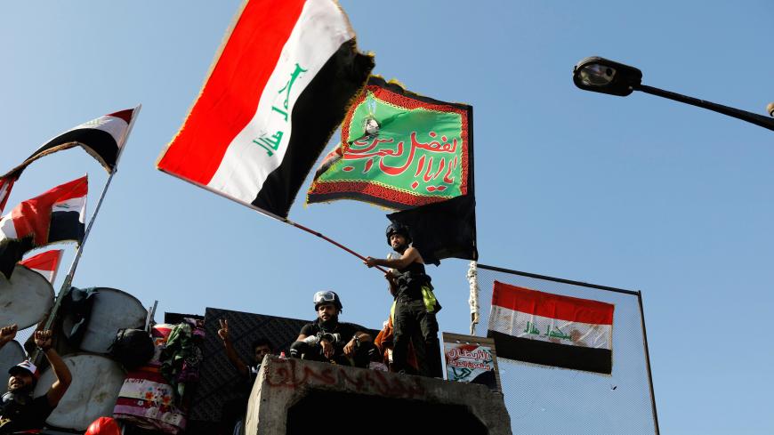 Iraqi demonstrators take part in an ongoing anti-government protests, in Baghdad, Iraq November 5, 2019. REUTERS/Khalid al-Mousily - RC1145C0BE40