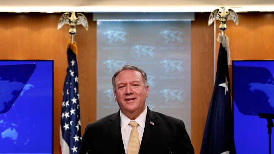 U.S. Secretary of State Mike Pompeo delivers a statement on the Trump administration's position on Israeli settlements in the occupied West Bank during a news briefing at the State Department in Washington, U.S., November 18, 2019. REUTERS/Yara Nardi - RC2WDD9QJ2RP