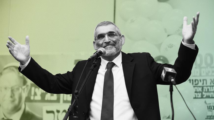 Israeli extreme right-wing activist Dr. Micael Ben-Ari, leader of Otzma Yehudit party speaks at the party's election campaign event in Bat Yam on April 06, 2019.  (Photo by Gili Yaari/NurPhoto via Getty Images)