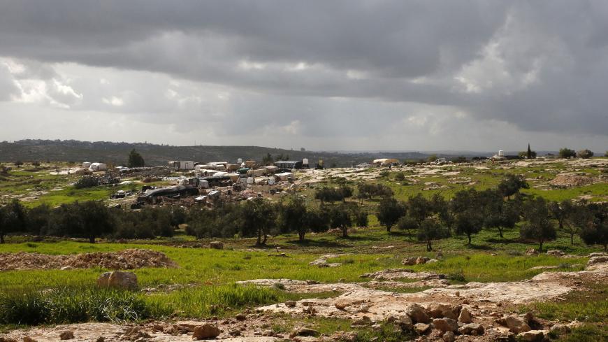 A picture taken on February 27, 2018 shows a view of the mobile and temporary dwellings of Palestinian families living near the Israeli settlement of Susya, which have been warned to evacuate due to being in the so-called "Area C" in the occupied West Bank near Yatta south of the city of Hebron. / AFP PHOTO / HAZEM BADER        (Photo credit should read HAZEM BADER/AFP via Getty Images)