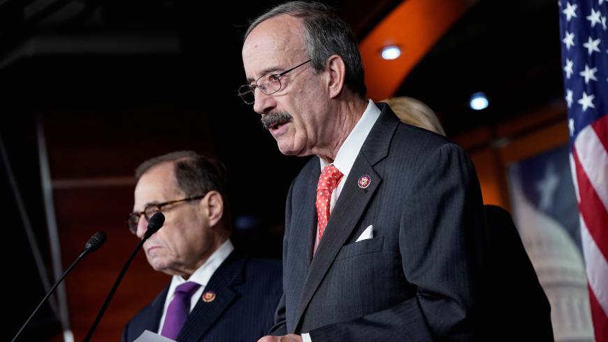 Chairman of the House Foreign Affairs Eliot Engel (D-NY) speaks during a media briefing after a House vote approving rules for an impeachment inquiry into U.S. President Trump on Capitol Hill in Washington, U.S., October 31, 2019.      REUTERS/Joshua Roberts - RC1D56F1D9A0