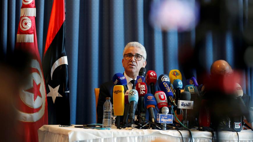 Libyan Interior Minister Fathi Bashagha speaks during a news conference in Tunis, Tunisia December 26, 2019. REUTERS/Zoubeir Souissi - RC213E9W3MMS