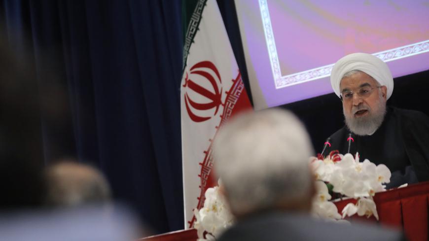 Iranian President Hassan Rouhani speaks at a news conference on the sidelines of the United Nations General Assembly in New York, U.S., September 26, 2019. REUTERS/Brendan Mcdermid - HP1EF9Q1CPOMH