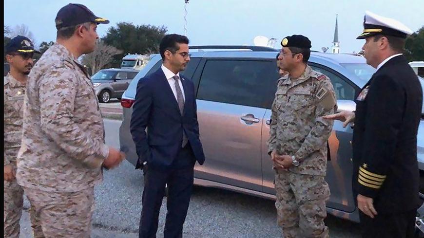 Saudi Arabia Defense Attache Major General Fawaz Al Fawaz and his Embassy staff and other officials arrive to meet with the Saudi students who remain restricted to the Naval Air Station (NAS) Pensacola base by their Saudi commanding officer, in Pensacola, Florida, U.S. December 9, 2019. Picture taken December 9, 2019. FBI Jacksonville/Handout via REUTERS THIS IMAGE HAS BEEN SUPPLIED BY A THIRD PARTY. - RC2ISD9FA7KW