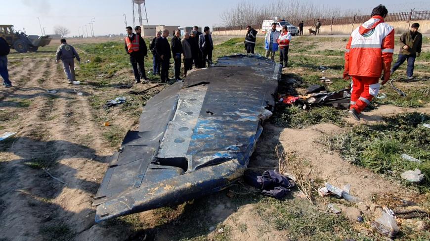 General view of the debris of the Ukraine International Airlines, flight PS752, Boeing 737-800 plane that crashed after take-off from Iran's Imam Khomeini airport, on the outskirts of Tehran, Iran January 8, 2020 is seen in this screen grab obtained from a social media video via REUTERS       THIS IMAGE HAS BEEN SUPPLIED BY A THIRD PARTY. MANDATORY CREDIT. - RC26DE9NFQEP