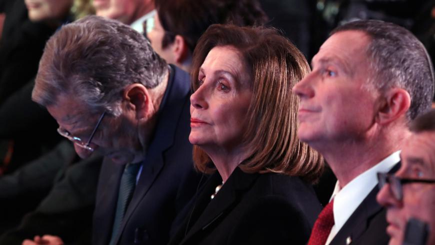 U.S. Speaker of the House Pelosi during the Fifth World Holocaust Forum at the Yad Vashem Holocaust memorial museum in Jerusalem, January 23, 2020. Abir Sultan/Pool via REUTERS - RC2RLE9UGDN3