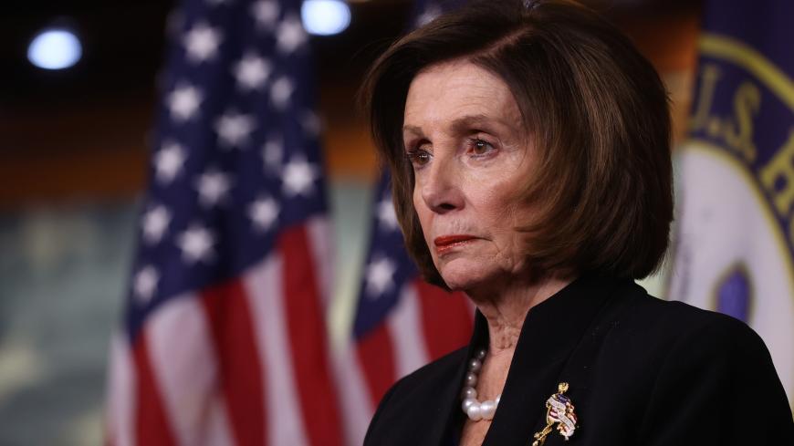 U.S. Speaker of the House Nancy Pelosi discusses the Trump administration Middle East peace plan proposal during a news conference at the U.S. Capitol in Washington, U.S., January 28, 2020. REUTERS/Jonathan Ernst - RC27PE9N3OF6