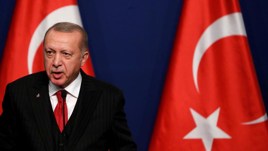Turkish President Recep Tayyip Erdogan attends a news conference with Hungarian Prime Minister Viktor Orban (not pictured) in Budapest, Hungary November 7, 2019. REUTERS/Bernadett Szabo - RC2F6D90DV3Y