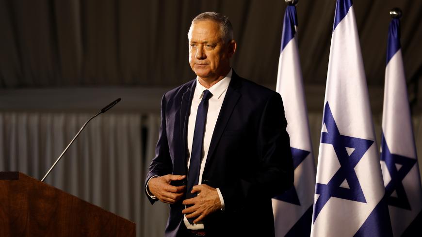 Benny Gantz, leader of Blue and White party is seen after delivering a statement near Tel Aviv, Israel January 25, 2020. REUTERS/Corinna Kern - RC26NE9TMJT9