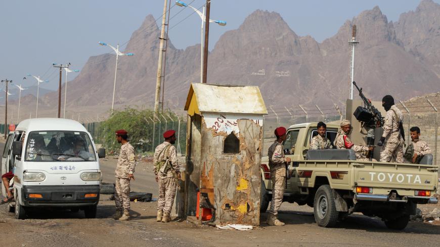 Southern Yemeni separatist security members patrol a road during a campaign to seize unlicensed motorcycles in Aden, Yemen December 10, 2019. REUTERS/Fawaz Salman - RC2CSD9TBIOH