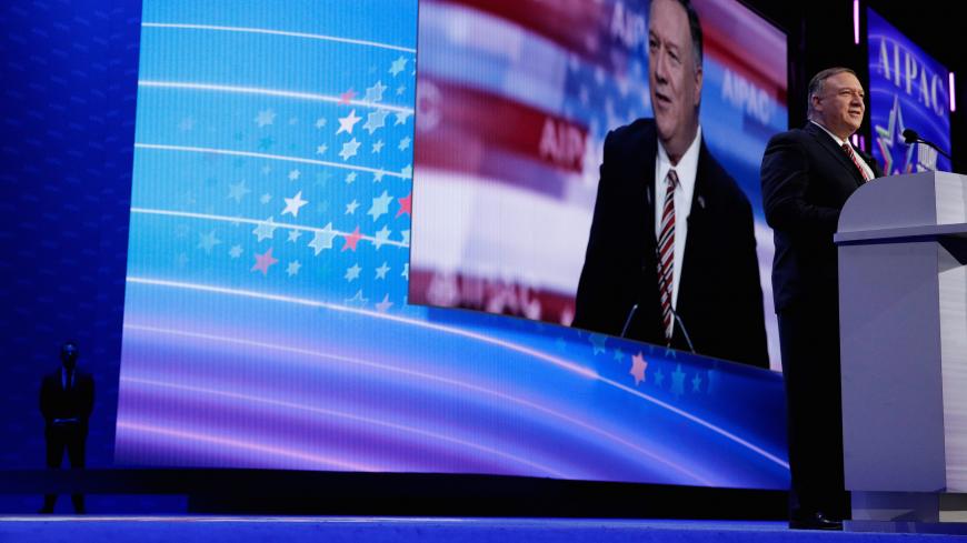 U.S. Secretary of State Mike Pompeo delivers remarks during the AIPAC convention at the Washington Convention Center in Washington, U.S., March 2, 2020.  REUTERS/Tom Brenner - RC2YBF9B7QML