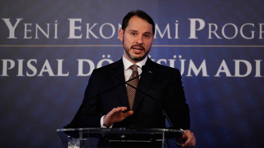 Turkish Treasury and Finance Minister Berat Albayrak attends a news conference in Istanbul, Turkey, April 10, 2019. REUTERS/Umit Bektas - RC1F2BCF1610