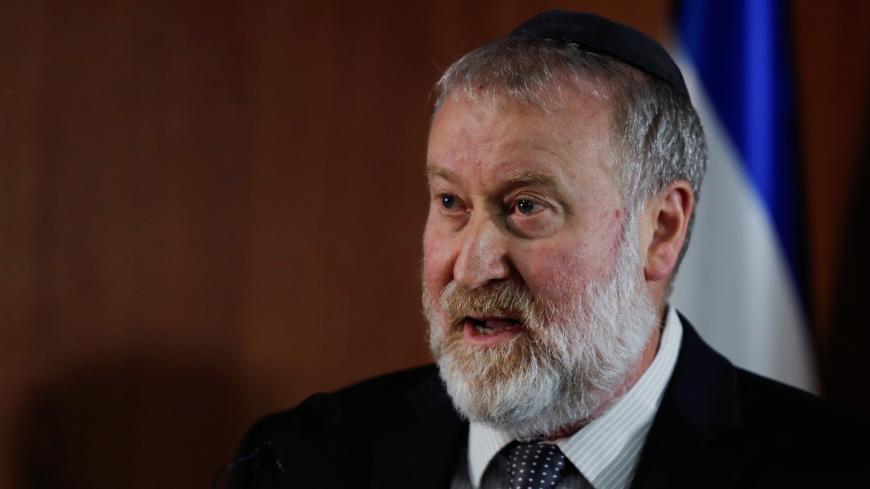 Israel's Attorney General Avichai Mandelblit announces his decision regarding indictment of Prime Minister Benjamin Netanyahu over alleged corruption, in Jerusalem November 21, 2019. REUTERS/Ammar Awad - RC2TFD9RXH3Y