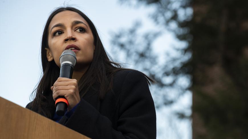 ANN ARBOR, MI - MARCH 08: Rep. Alexandria Ocasio-Cortez (D-NY) addresses supporters during a campaign rally for Democratic presidential candidate Sen. Bernie Sanders on March 8, 2020 in Ann Arbor, Michigan. Ocasio-Cortez has become a Democratic Party favorite among millennials and Gen Z. Sanders covered his policy agendas for immigration, women's rights, healthcare and economic inequality. (Photo by Brittany Greeson/Getty Images)