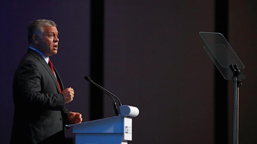 Jordan's King Abdullah delivers a keynote address at the International Conference on Cohesive Societies plenary in Singapore June 20, 2019. REUTERS/Edgar Su - RC16380E7090