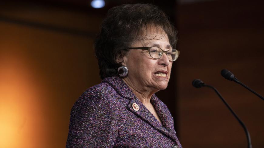 WASHINGTON, DC - JANUARY 28: Representative Nita Lowey (D-NY) speaks about the things she witnessed on a trip to Israel and Auschwitz-Birkenau as part of a bipartisan delegation from the House of Representatives on January 28, 2020 in Washington, DC. The 75th anniversary of the liberation of the Nazi concentration camp at Auschwitz-Birkenau is being remembered this week around the world. (Photo by Samuel Corum/Getty Images) *** Local Caption *** Nita Lowey