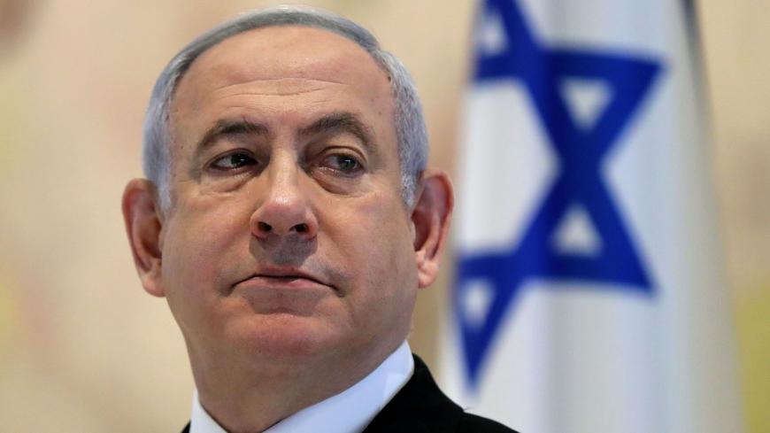 TOPSHOT - Israeli Prime Minister Benjamin Netanyahu attends a cabinet meeting of the new government at Chagall State Hall in the Knesset (Israeli parliament) in Jerusalem on May 24, 2020. (Photo by ABIR SULTAN / POOL / AFP) (Photo by ABIR SULTAN/POOL/AFP via Getty Images)