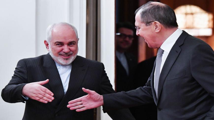Russian Foreign Minister Sergei Lavrov (R) meets with Iran's Foreign Minister Mohammad Javad Zarif in Moscow on December 30, 2019. (Photo by Yuri KADOBNOV / AFP) (Photo by YURI KADOBNOV/AFP via Getty Images)