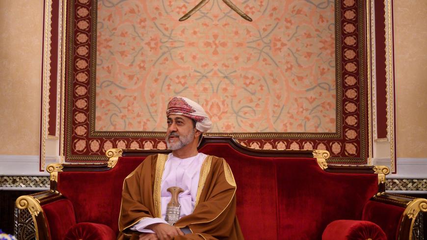 Oman's Sultan Haitham bin Tariq meets with US Secretary of State at al-Alam palace in the capital Muscat on February 21, 2020. (Photo by ANDREW CABALLERO-REYNOLDS / AFP) (Photo by ANDREW CABALLERO-REYNOLDS/AFP via Getty Images)