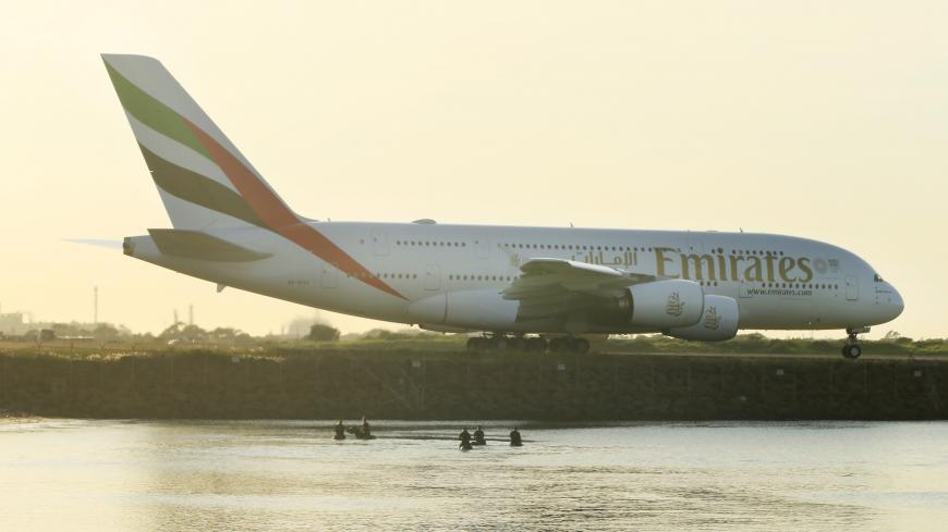 SYDNEY, AUSTRALIA - MARCH 25: An Emirates A380 prepares for take off at Sydney Airport on March 25, 2020 in Sydney, Australia. Prime Minister Scott Morrison has announced further restrictions on Australians as the government works to stop the spread of COVID-19, including a ban on all international travel from Wednesday. There will be exceptions for aid workers and for compassionate,  work-related and other essential travel. A new phase of shutdowns for Australian businesses will also come into place from m