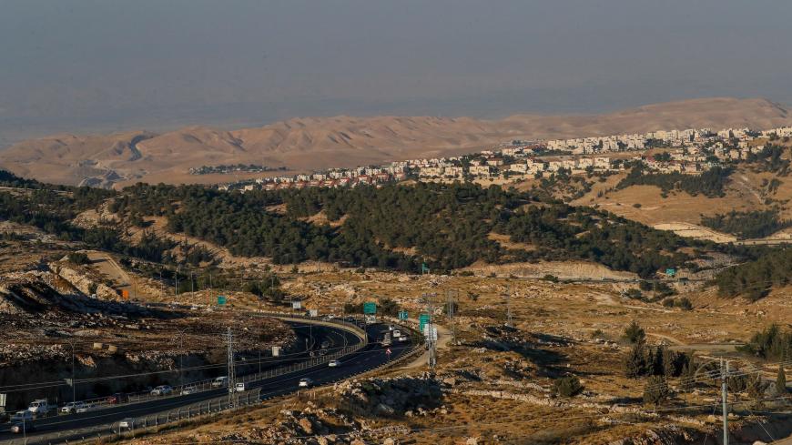A picture taken from the E1 corridor, a super-sensitive area of the occupied West Bank, shows Israeli settlement of Maale Adumim in the background on June 30, 2020. (Photo by AHMAD GHARABLI / AFP) (Photo by AHMAD GHARABLI/AFP via Getty Images)