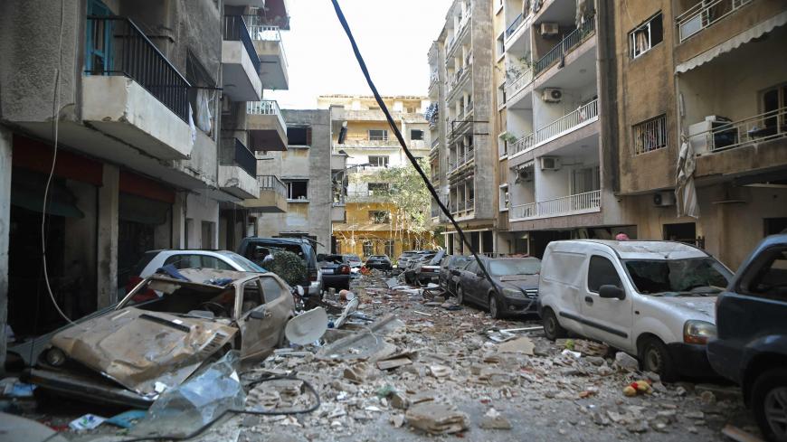 A view of the partially destroyed Beirut neighbourhood of Mar Mikhael on August 5, 2020 in the aftermath of a massive explosion in the Lebanese capital. - Rescuers searched for survivors in Beirut today after a cataclysmic explosion at the port sowed devastation across entire neighbourhoods, killing more than 100 people, wounding thousands and plunging Lebanon deeper into crisis. (Photo by PATRICK BAZ / AFP) (Photo by PATRICK BAZ/AFP via Getty Images)