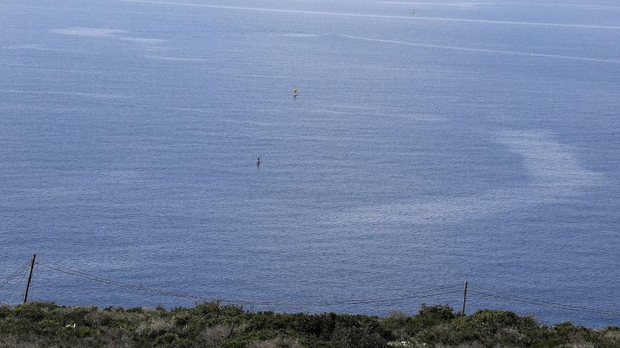 A picture taken on February 24, 2018 from Lebanon's southern border town of Naqura on the border with Israel, south of Beirut, shows the maritime boundaries between Lebanon and Israel.
The UN peacekeeping force in southern Lebanon has made efforts to prevent tension between Lebanon and Israel from escalating into a conflict, warning of continued escalation on the backdrop of oil exploration and construction of a barrier on the border. / AFP PHOTO / JOSEPH EID        (Photo credit should read JOSEPH EID/AFP 
