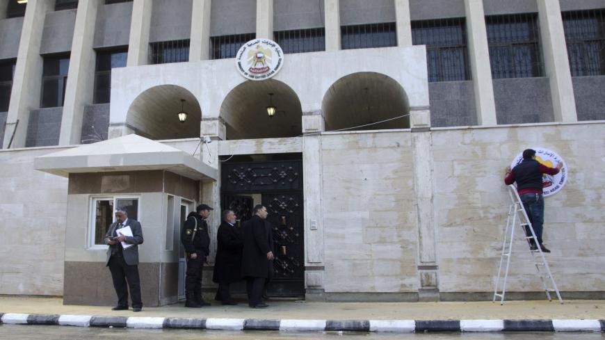 The United Arab Emirates embassy is pictured in the Syrian capital Damascus on December 27, 2018 after its reopening, the latest sign of efforts to bring the Syrian government back into the Arab fold. - The UAE broke ties with Syria in February 2012, as the repression of nationwide protests demanding regime change was escalating into a devastating war. (Photo by Maher AL MOUNES / AFP)        (Photo credit should read MAHER AL MOUNES/AFP via Getty Images)