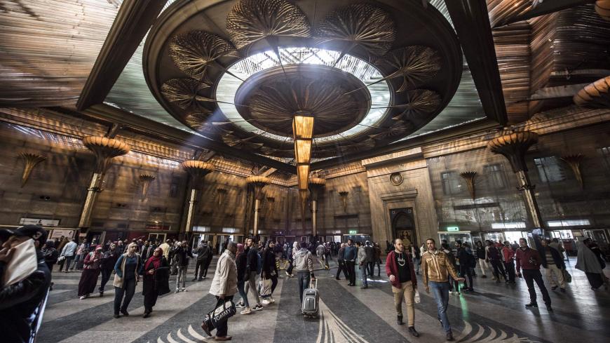 Travelers gather in the main hall the Egyptian capital Cairo's main railway station where a fiery train crash took place on February 27, 2019. - The crash killed at least 20 people, Egyptian security and medical sources said.
The accident, which sparked a major blaze at the Ramses station, also injured 40 others, the sources said. (Photo by Khaled DESOUKI / AFP)        (Photo credit should read KHALED DESOUKI/AFP via Getty Images)