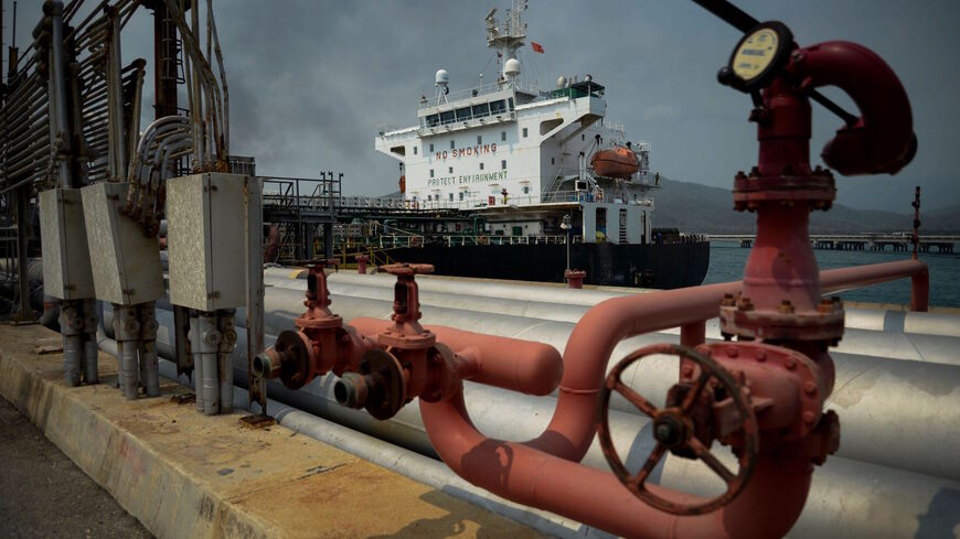 The Iranian-flagged oil tanker Fortune is docked at the El Palito refinery after its arrival to Puerto Cabello in the northern state of Carabobo, Venezuela, on May 25, 2020. - The first of five Iranian tankers carrying much-needed gasoline and oil derivatives docked in Venezuela on Monday, Caracas announced amid concern in Washington over the burgeoning relationship between countries it sees as international pariahs. (Photo by - / AFP) (Photo by -/AFP via Getty Images)