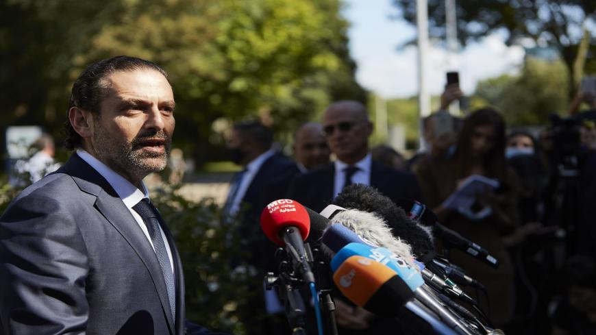 THE HAGUE, NETHERLANDS - AUGUST 18: Former Prime Minister Saad Hariri gives a statement to the press outside the Lebanon Tribunal on August 18, 2020 in The Hague, Netherlands. The Special Tribunal for Lebanon delivered a guilty verdict against one of four men on trial for the 2005 assassination of former Lebanese Prime Minister Rafik Hariri. Salim Ayyash was convicted on murder and terrorism charges, however the other three men were acquitted. All four were affiliated with the Shia militant group Hezbollah 