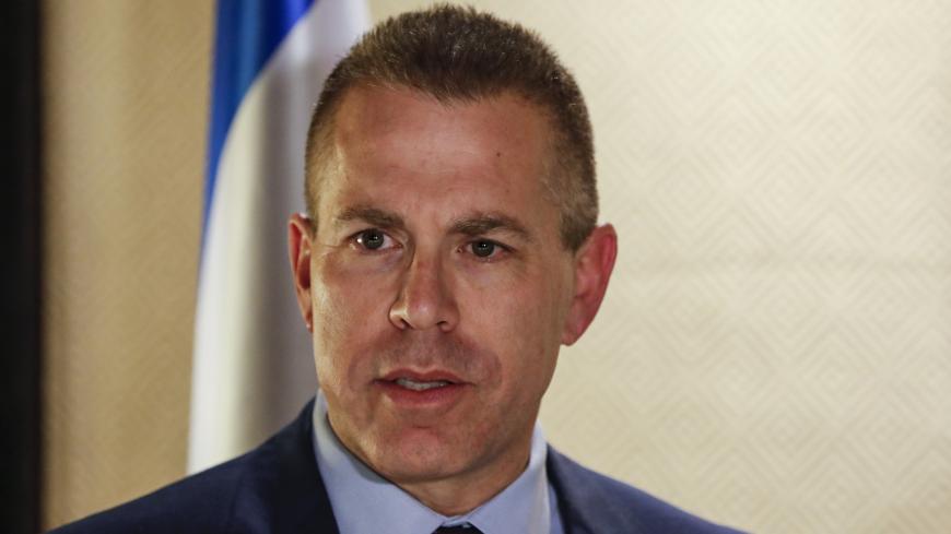 Israel's Public Security Minister Gilad Erdan is seen as he receives Italy's interior minister at a hotel in Jerusalem on December 11, 2018. (Photo by Ahmad GHARABLI / AFP)        (Photo credit should read AHMAD GHARABLI/AFP via Getty Images)