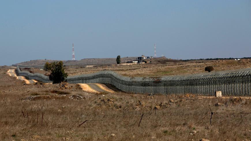 A picture taken on November 18, 2020 from the Israeli-annexed Golan Heights shows the Israel-Syria border, on November 18, 2020. - Israeli warplanes struck Syria Wednesday, hitting Iranian targets and killing 10 Syrian and foreign fighters in what the Israeli army called a retaliatory attack after explosive devices were found near one of its bases on the occupied Golan Heights. (Photo by JALAA MAREY / AFP) (Photo by JALAA MAREY/AFP via Getty Images)